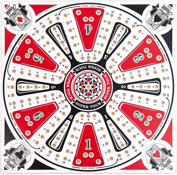 Rustik BJR000129 6-Player Tock Pachisi Game W/ Handmade Wooden Playing Board & Components, Multicolor, 2-6 Players Ages 8+