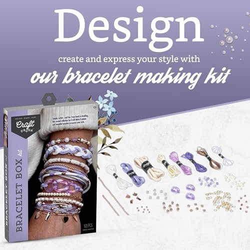 Craft Crush Bracelet Making Kit - Friendship Bracelet Kit, Jewelry Making Supplies, Friendship Bracelets, Bracelets for Teen Girls, Makes 8 Friendship Bracelets, Ages 13+