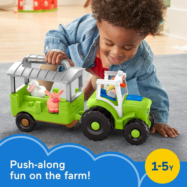 Fisher-Price Little People Toddler Musical Toy Caring for Animals Tractor Farm Vehicle & 3 Figures for Ages 1+ Years