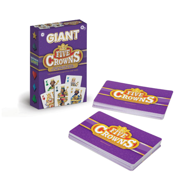 Five Crowns Giant Card Games – Jumbo Playing Cards, Card Game for Kids and Adults, Family Game Night, 5 Suited Rummy Style Card Game, Ages 8+
