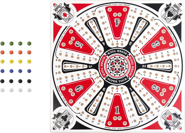 Rustik BJR000129 6-Player Tock Pachisi Game W/ Handmade Wooden Playing Board & Components, Multicolor, 2-6 Players Ages 8+