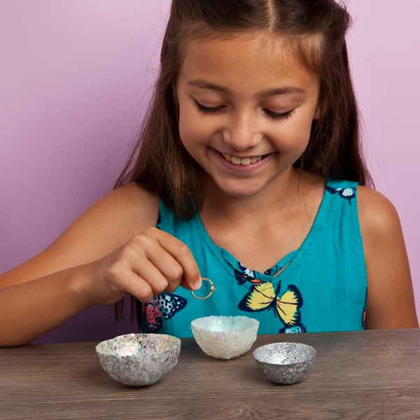 Craft-tastic — Mini Iridescent Bowls — Arts and Crafts Kits — Make 3 Mini Iridescent Decorative Bowls — for Ages 8+,Brown, Small