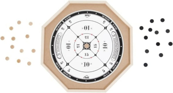 Rustik BJR000135 2-In-1 Deluxe Crokinole & Checkers In 1 Box, 2-4 Players Ages 6+