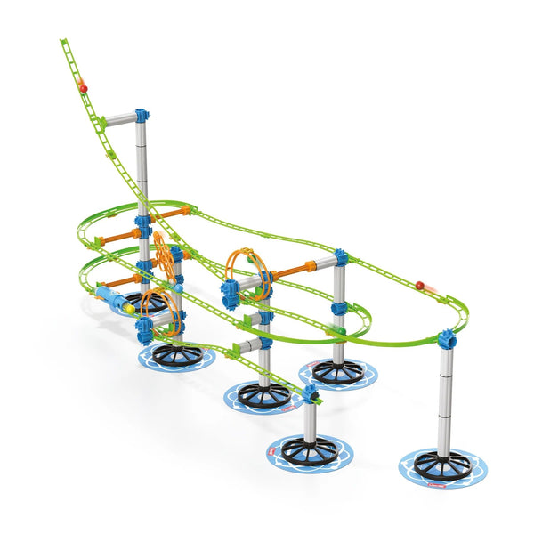 Quercetti Skyrail Evolution - 174 Piece Marble Run Roller Coaster Building Set, Over 19 Feet of Track, Ages 7+