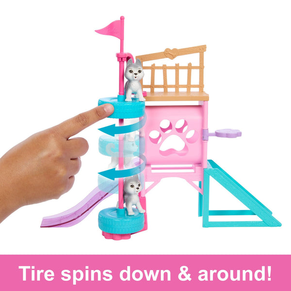 Barbie and Stacie to The Rescue Doll & Playset, Puppy Obstacle Course with Doll, 3 Dog Figures & 18 Accessories