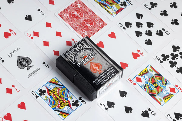 Bicycle Prestige Rider Back Plastic Dura-Flex Playing Cards - Set of 4 Decks, 2 Blue & 2 Red