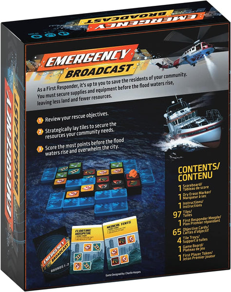 Bicycle Emergency Broadcast Tile-Laying Board Game, Ages 10+, 2-4 Players