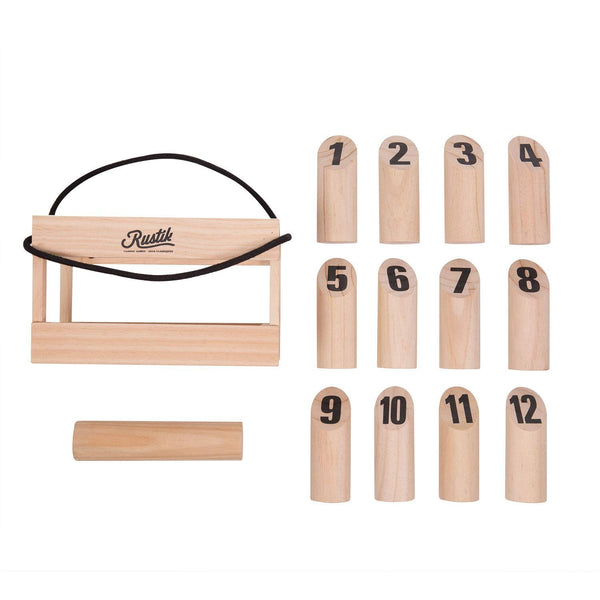 Rustik Finnish Bowling Outdoor Game, 2+ Players Ages 6+