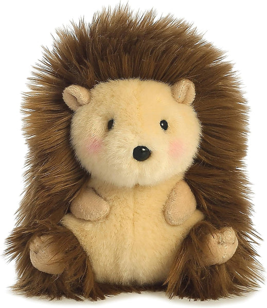 Aurora® Round Rolly Pet™ Merry Hedgehog™ Stuffed Animal - Adorable Companions - On-The-Go Fun - Brown 5 Inches
