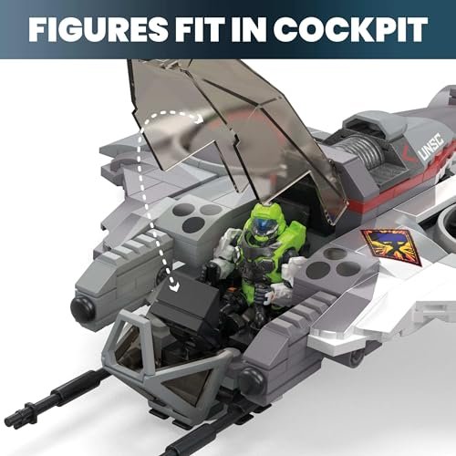 Mega Halo UNSC Arctic Burn Wasp with 342 Pieces and 2 Poseable Figures, Action Figure Building Toy for Collectors