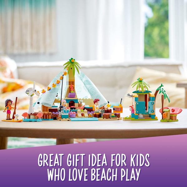 LEGO Friends Beach Glamping 41700 Building Kit; Creative Gift for Kids Aged 6 and up Who Love Nature Toys and Popular Glamping Trips (380 Pieces)