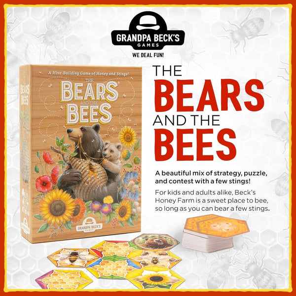 Grandpa Beck's Games The Bears and The Bees | Strategic Tile Laying Card Game for Kids, Teens, & Adults | from The Creators of Cover Your Assets | 2-5 Players 7+