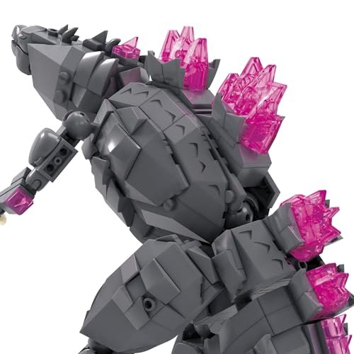 Mega Godzilla x Kong The New Empire Building Set Action Figure Godzilla with 543 Pieces and Accessories, 8 Inches Tall, for Adult Collectors, Ages 13+