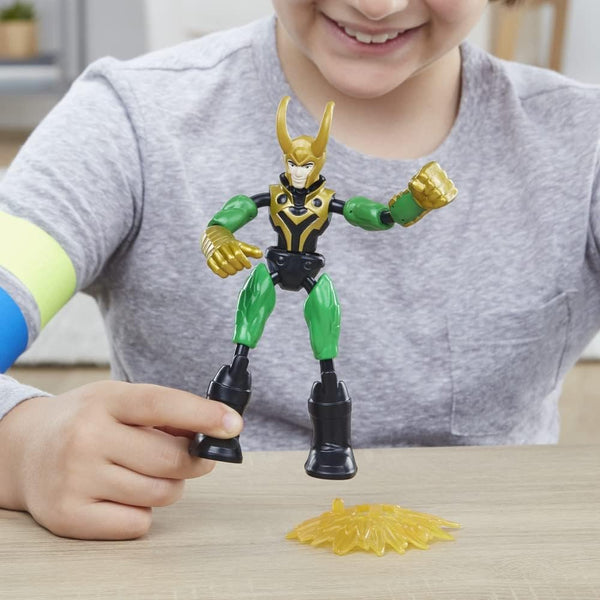 Avengers Marvel Bend and Flex Thor Vs. Loki Action Figure Toys, 6-Inch Flexible Figures, Includes 2 Accessories, Ages 4 and Up