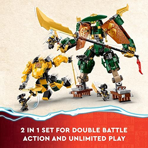LEGO NINJAGO Lloyd and Arin’s Ninja Team Mechs Building Toy Set, Featuring 2 Battle Mechs and 5 Minifigures, Gift for Imaginative Boys and Girls Ages 9+ Who Love Ninja Adventures, 71794