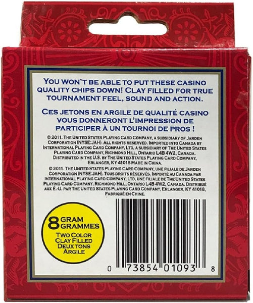 Bicycle 8G 50Count Clay Poker Chips 8G Clay Poker Chips, 50Count