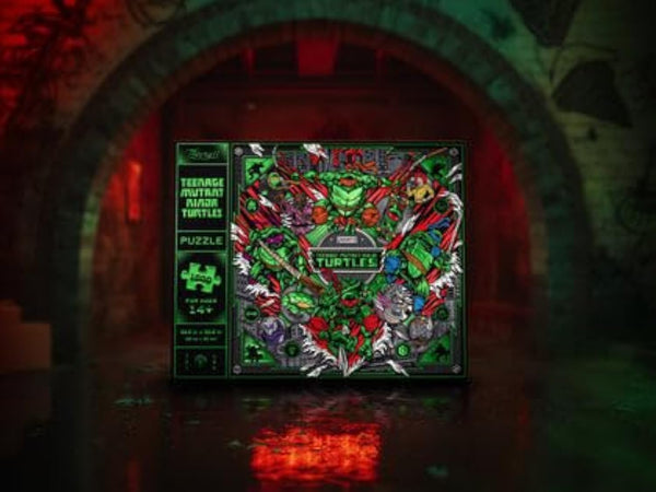 theory11 Teenage Mutant Ninja Turtles Jigsaw Puzzle - 1000 Piece TMNT Puzzle for Adults & Fans, Leonardo, Michelangelo, Donatello & Raphael Collectible Artwork, Ages 14+