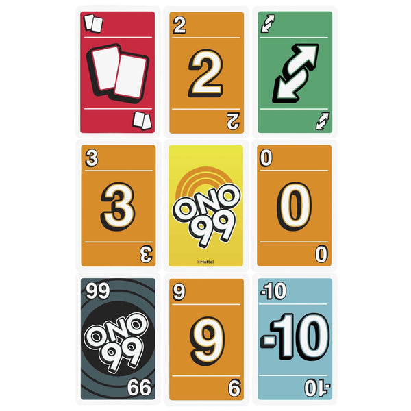 Mattel Games ONO 99 Card Game from Makers of UNO Game for Kids, Adults and Game Night, Add Numbers and Don't Go Over 99, 2-10 Players Ages 7+