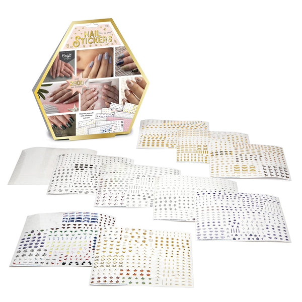 Craft Crush Nail Stickers - 2,916 Easy-to-Apply & Remove Nail Art Stickers for Teens and Adults, Fun DIY Nail Decorations for Ages 13+