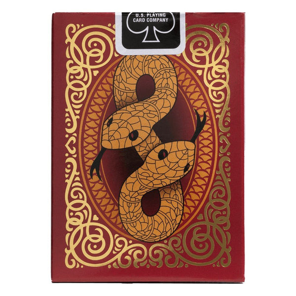 Bicycle Chinese Zodiac Snake Playing Cards, Chinese New Year Edition, Red and Gold, Poker Size Standard Index