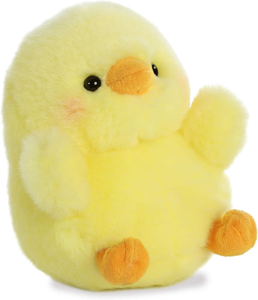 Aurora® Round Rolly Pet™ Chickadee Chick™ Stuffed Animal - Adorable Companions - On-The-Go Fun - Yellow 5 Inches