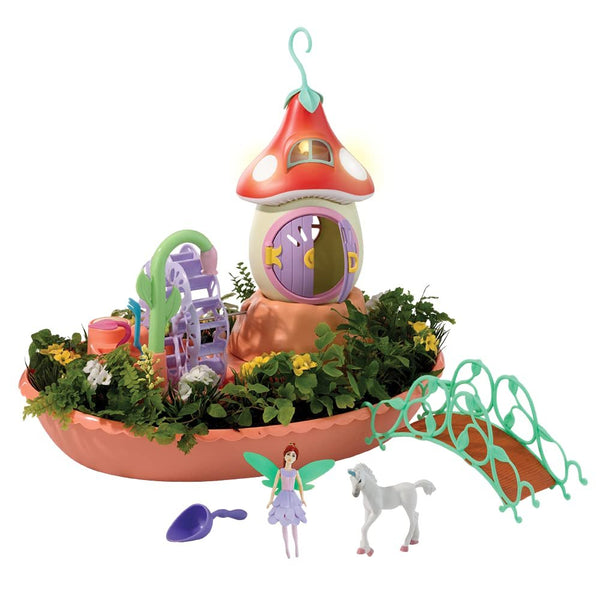 My Fairy Garden - Light Garden - Grow Your Own Garden and Play Indoors Outdoors with This Magical Mushroom House and Fairy Unicorn Playset - for Kids Ages 4 and Up