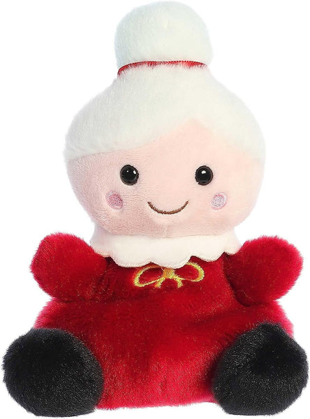 Aurora 5'' Holiday Palm Pals Santa Claus and Mrs. Claus - Set of 2, Red, White, Green, Tan, Brown