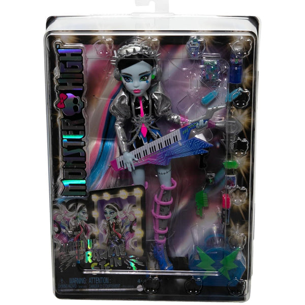 Monster High Doll, Amped Up Frankie Stein Rockstar with Instrument & Performance-Themed Accessories Like Headphones