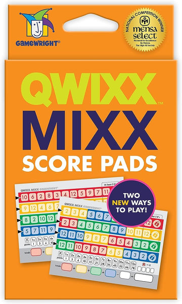 Gamewright Qwixx Mixx - Genuine Enhanced Game Play Add-On Replacement Scorecards for Qwixx - A Fast Family Dice Game, 2-5 Players Ages 8+
