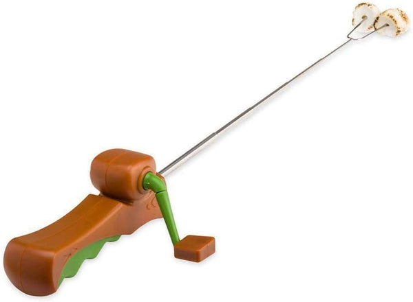 Hog Wild Reel Roaster, 27" - For Marshmallows, Hot Dogs, Camping, Barbeques, Campfires, Fire Pits, Fireplaces, Grills & More - Stainless Steel Extendable Rotating Skewer - Gift for Kids & Adults 8+