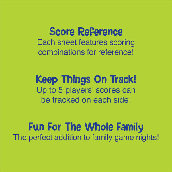 Farkle Score Sheet Pad with 75 2-Sided Sheets for the Classic Dice-Rolling Risk-Taking Game