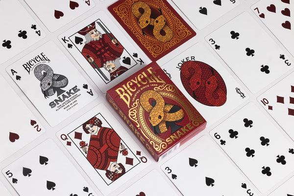 Bicycle Chinese Zodiac Snake Playing Cards, Chinese New Year Edition, Red and Gold, Poker Size Standard Index