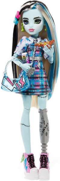 Monster High Frankie Stein Day Out Doll with Accessories, Articulated Poseable Fashion Doll, Frankenstein-Inspired Outfit & Themed Accessories, Ages 4+, HKY73