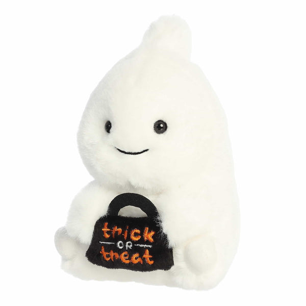 Aurora® Spooky Rolly Pet™ Glenice Ghost™ Stuffed Animal - Compact Size for On-The-Go Fun - Perfect for Halloween Decorations and Gifts - White 5 Inches