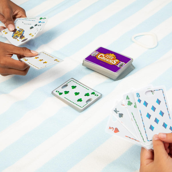 PlayMonster Five Crowns Waterproof Cards Games – Pool, Summer Toys, Pool Games, Family Game Night, The Game isn’t Over Until The Kings Go Wild!, 5 Suited Rummy Style Card Game, Ages 8+