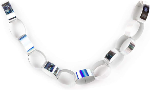 Hygloss Products Super Chain Strips 1" x 8" / 100 Holographic, Silver Count