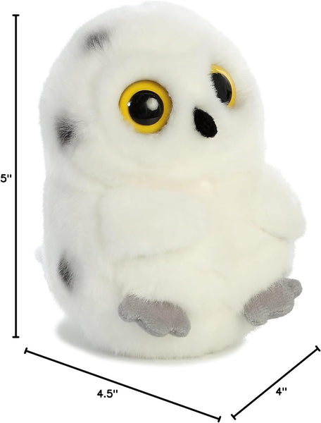 Aurora® Round Rolly Pet™ Hoot Owl™ Stuffed Animal - Adorable Companions - On-The-Go Fun - White 5 Inches