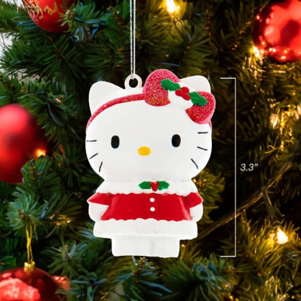 Kurt S. Adler Hello Kitty in Red and White Sweater Dress Christmas Ornament, 3.5"