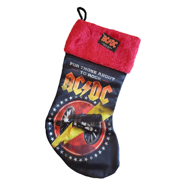 Kurt S. Adler AC/DC "For Those About To Rock" Christmas Stocking, Red and Black, 19 in.