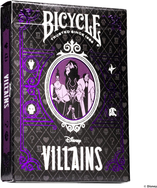 Bicycle Disney Villains Playing Cards - Features 12 Disney Villains Including Scar, Maleficent, Ursula, and More - Green or Purple Playing Cards (Colors May Vary)