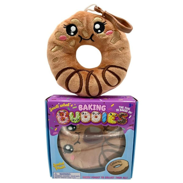Kalan Baking Buddies Caramel Swirl Donut Scented Plush Bag Clip – Cute Clip-On Keychain, Soft Donut Plushie with Sweet Caramel Aroma – Collectible Accessory for Kids & Teens