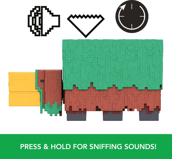 Mattel Minecraft Sniffer Action Figure, 3.25-inch Scale with Game-Accurate Sounds & Pixelated Design, Ages 6+
