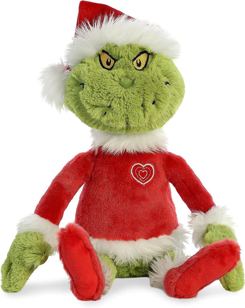 Aurora® Whimsical Dr. Seuss™ 16" Grinch Santa Stuffed Animal - Magical Storytelling - Literary Inspiration - Green