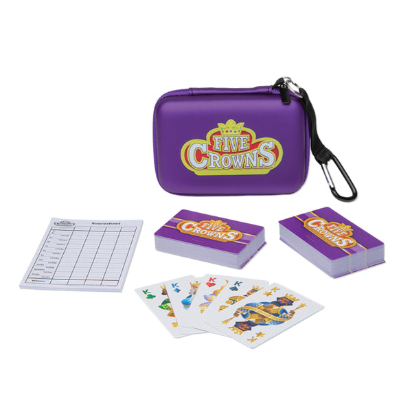 Five Crowns Travel Case Bundle, Cards, Scorecard Included – Card Game for Kids and Adults, Family Game Night, The Game isn’t Over Until the Kings Go Wild!, 5 Suited Rummy Style Card Game, Ages 8+