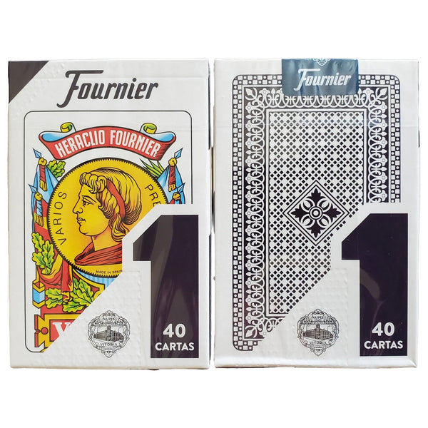 Heraclio Fournier No. 1 Spanish Playing Cards, 12 Deck Set, 40-Card Baraja Española for Mus, Brisca, Tute, Games & Collectors (6 Blue & 6 Red Decks)