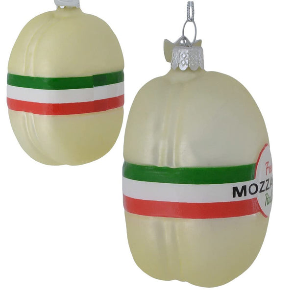 Kurt Adler Noble GEMS Glass Italian Cheese Ornament - 3 Assorted: PARMIGGIANO, PROVOLONE and MOZZERELLA