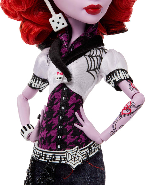 Monster High Boo-riginal Creeproduction Doll, Operetta Collectible Reproduction with Doll Stand, Diary, and Pet Spider Memphis “Daddy O” Longlegs