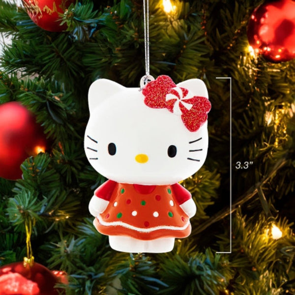 Kurt S. Adler 3.5" Hello Kitty Christmas Ornaments Officially Licensed Holiday Christmas Dress 2-Piece Set