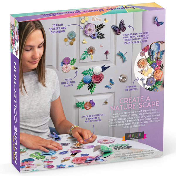 Craft-tastic - Design Your Own Nature Collection - DIY Collage Arts & Crafts Kit - Personalize Your Wall, Mirror, Window, Or Door with Dimensional Flowers, Butterflies, and More - for Ages 10+