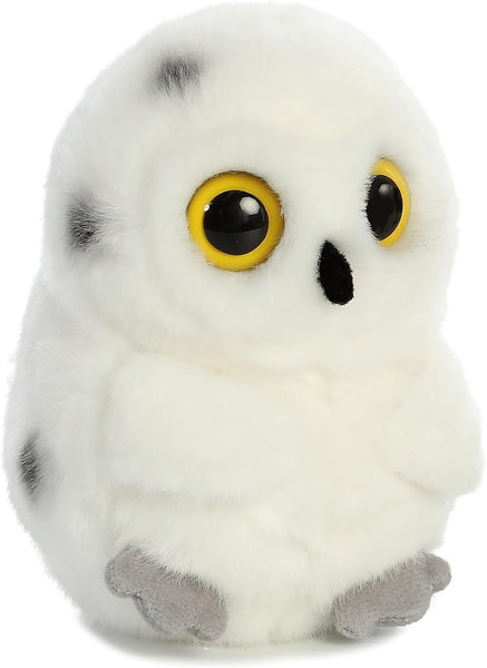 Aurora® Round Rolly Pet™ Hoot Owl™ Stuffed Animal - Adorable Companions - On-The-Go Fun - White 5 Inches